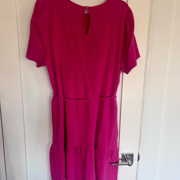 Draper James hot pink cotton dress size XL.. Has drawstring waist. - Picture 3 of 4